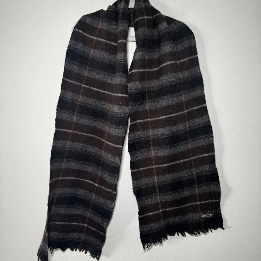 FIORI DI FIRENZE Wool SCRAF Tartan Plaid Italy 10
